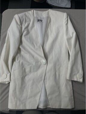 Vintage Morgan Miller Long Blazer Jacket White Size 8